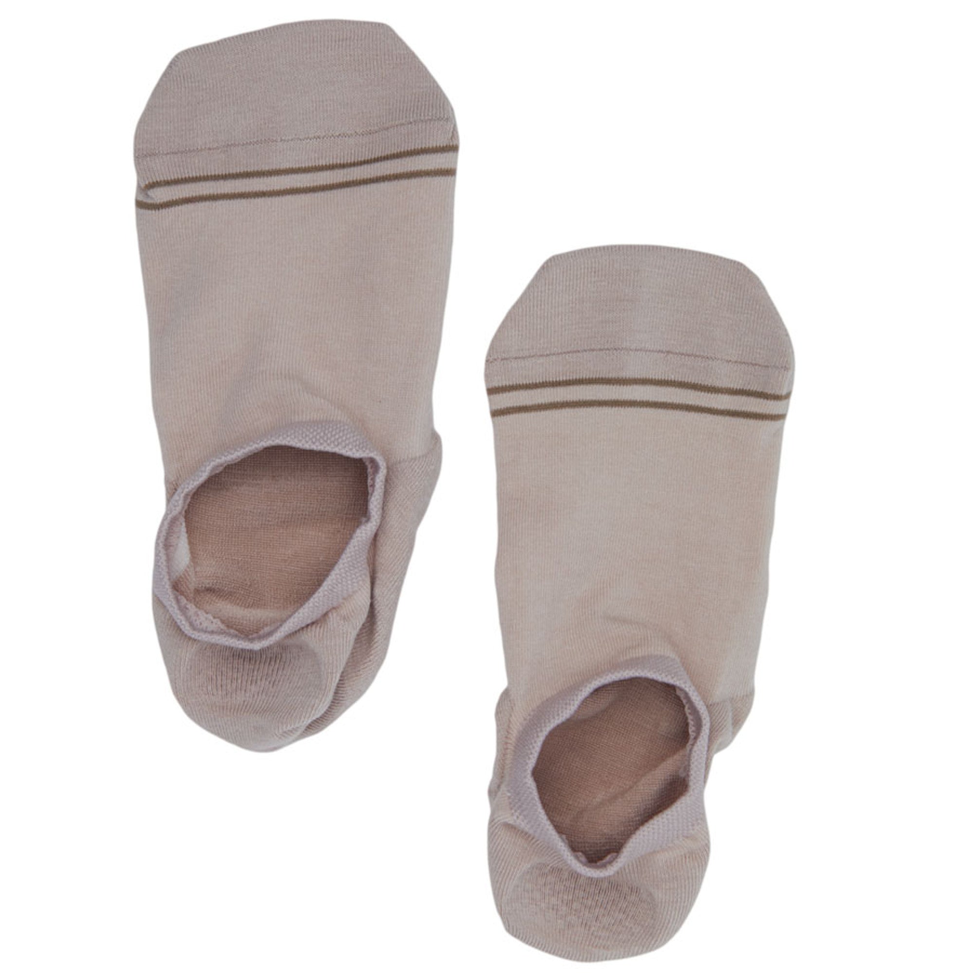 Beige Cotton No Show Socks