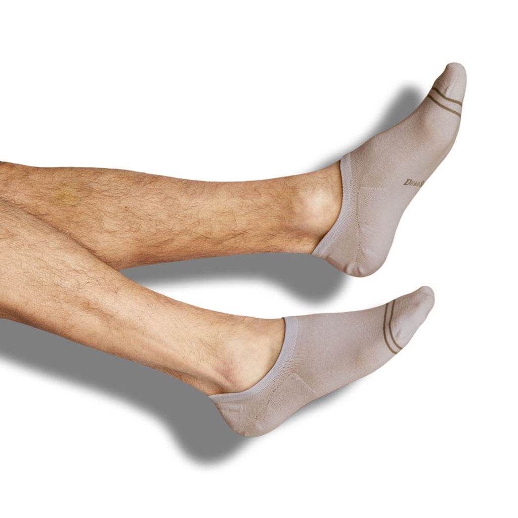 Beige Cotton No Show Socks