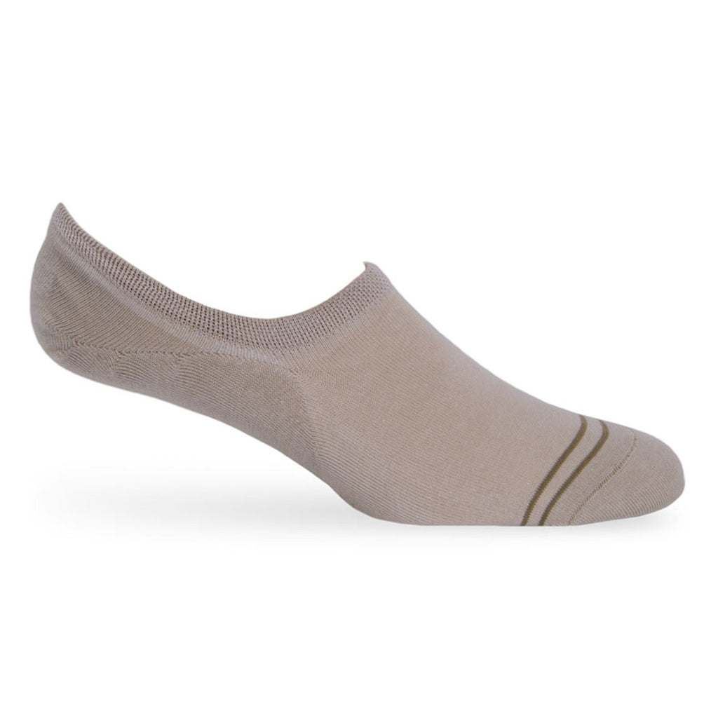 Beige Cotton No Show Socks