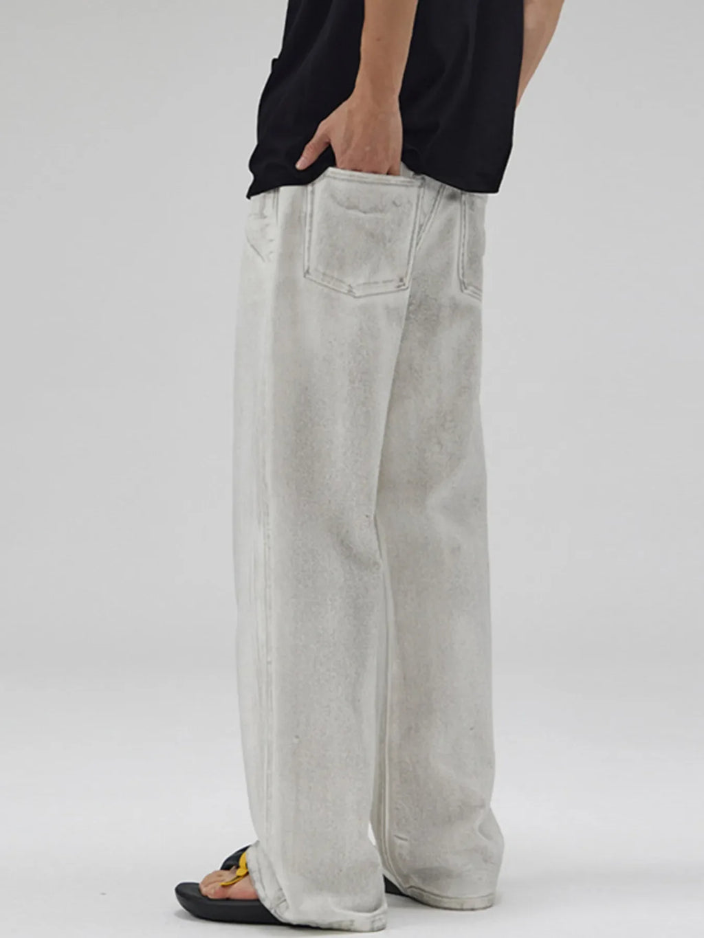 Men's Full Size Wash Wide Leg Jeans Plus Size