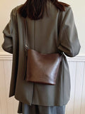 Vintage Style Bucket Crossbody Bag