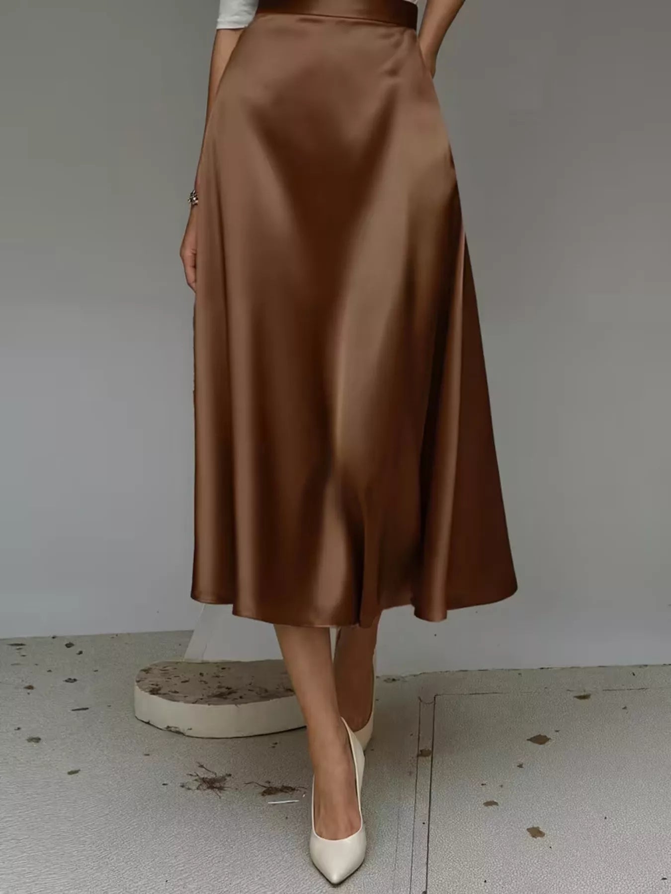 Satin Midi Skirt