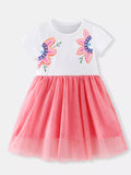 Children's Floral Embroidered Tulle Dress