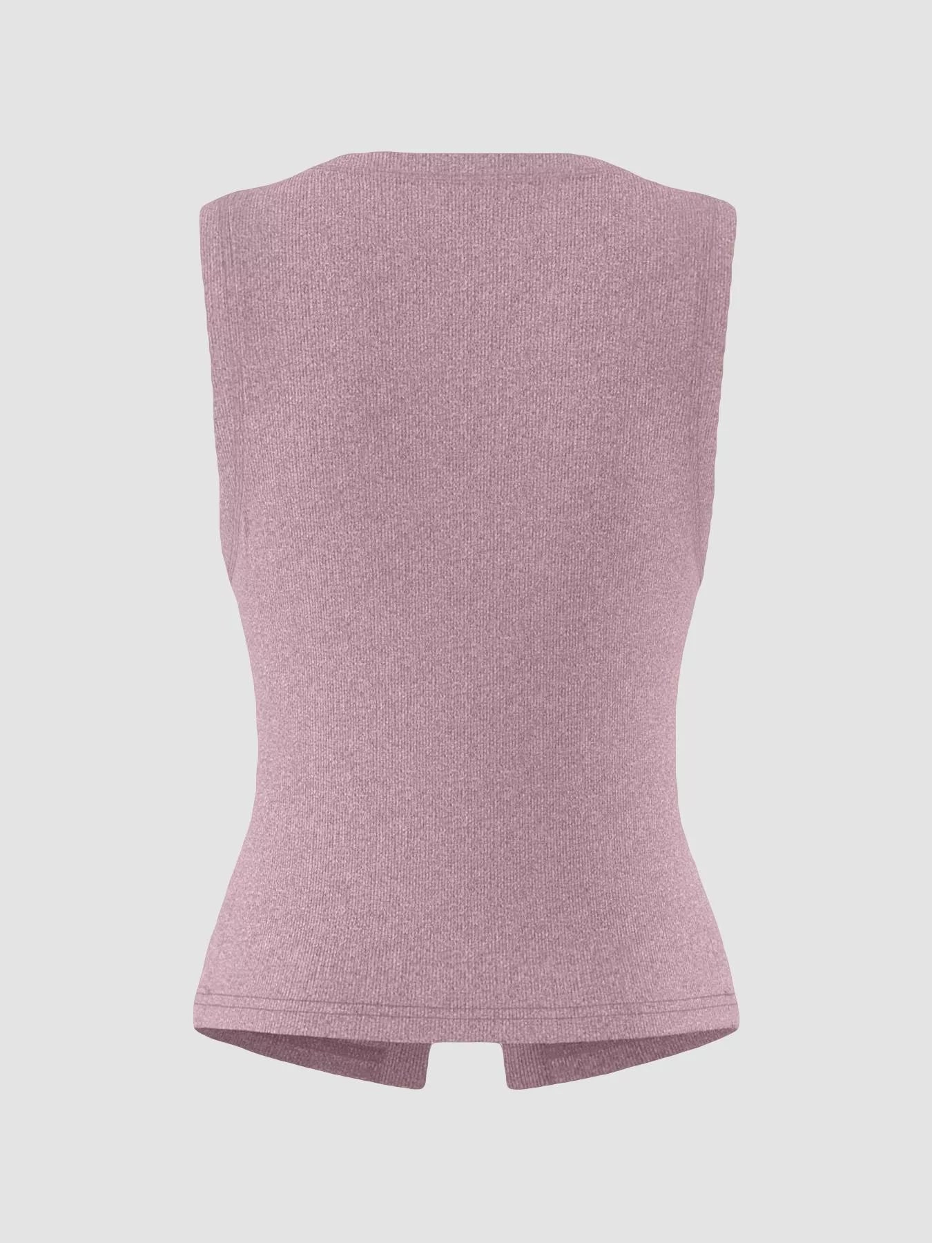 Ribbed Button-Front Sleeveless Tank