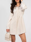 Striped Button-Down Mini Dress