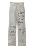 Men's Letter Wide Leg Jeans