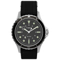 Timex Mens Navi XL 41mm Watch – Stainless Steel Case Black Dial with Black Fabric Slip-Thru Strap