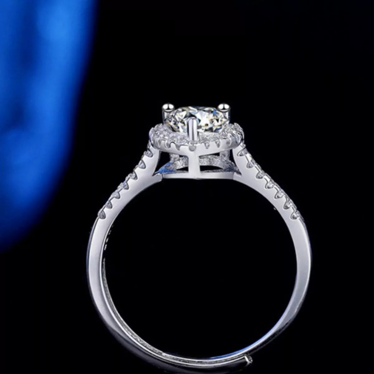 1 Carat Moissanite 925 Sterling Silver Heart Ring
