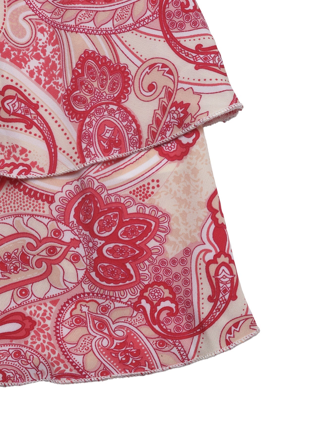 Paisley Print Tube Top and Ruffle Mini Skirt Set