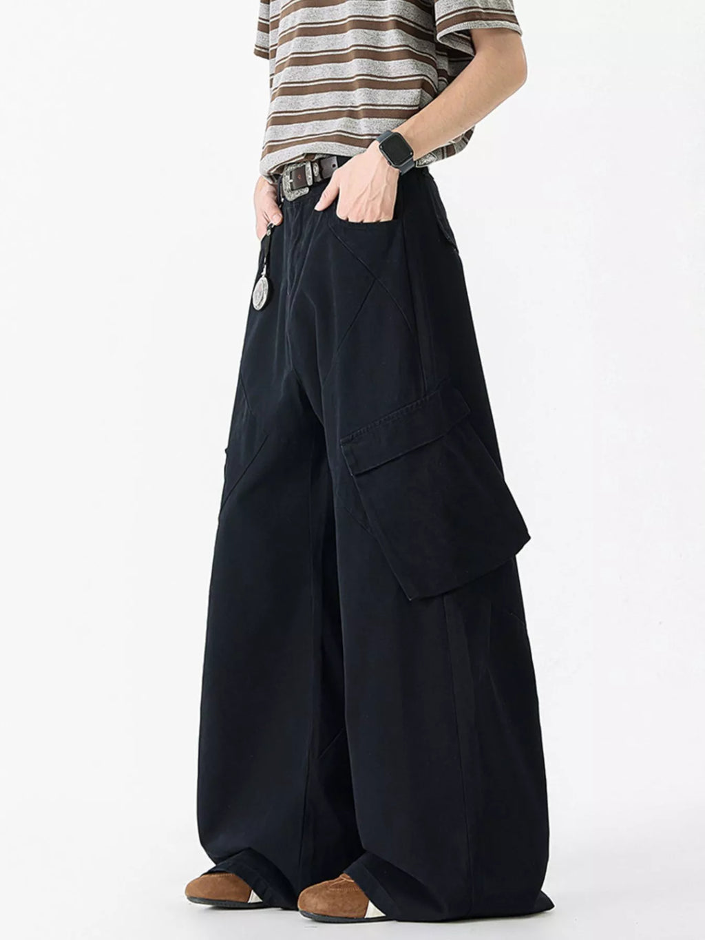 Men's Full Size Wide Leg Cargo Jeans Plus Size