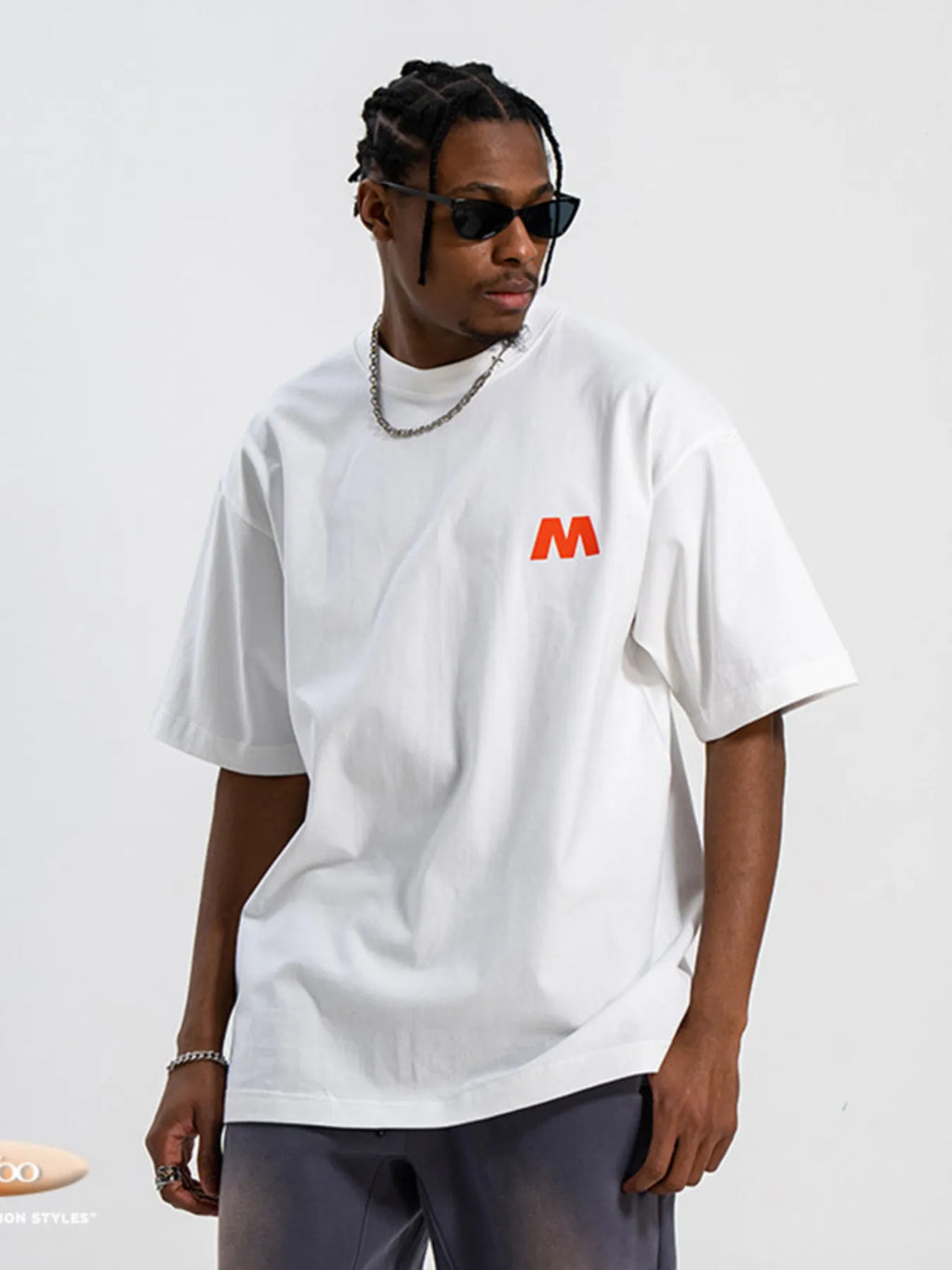 Men's Letter M Round Neck T-Shirt