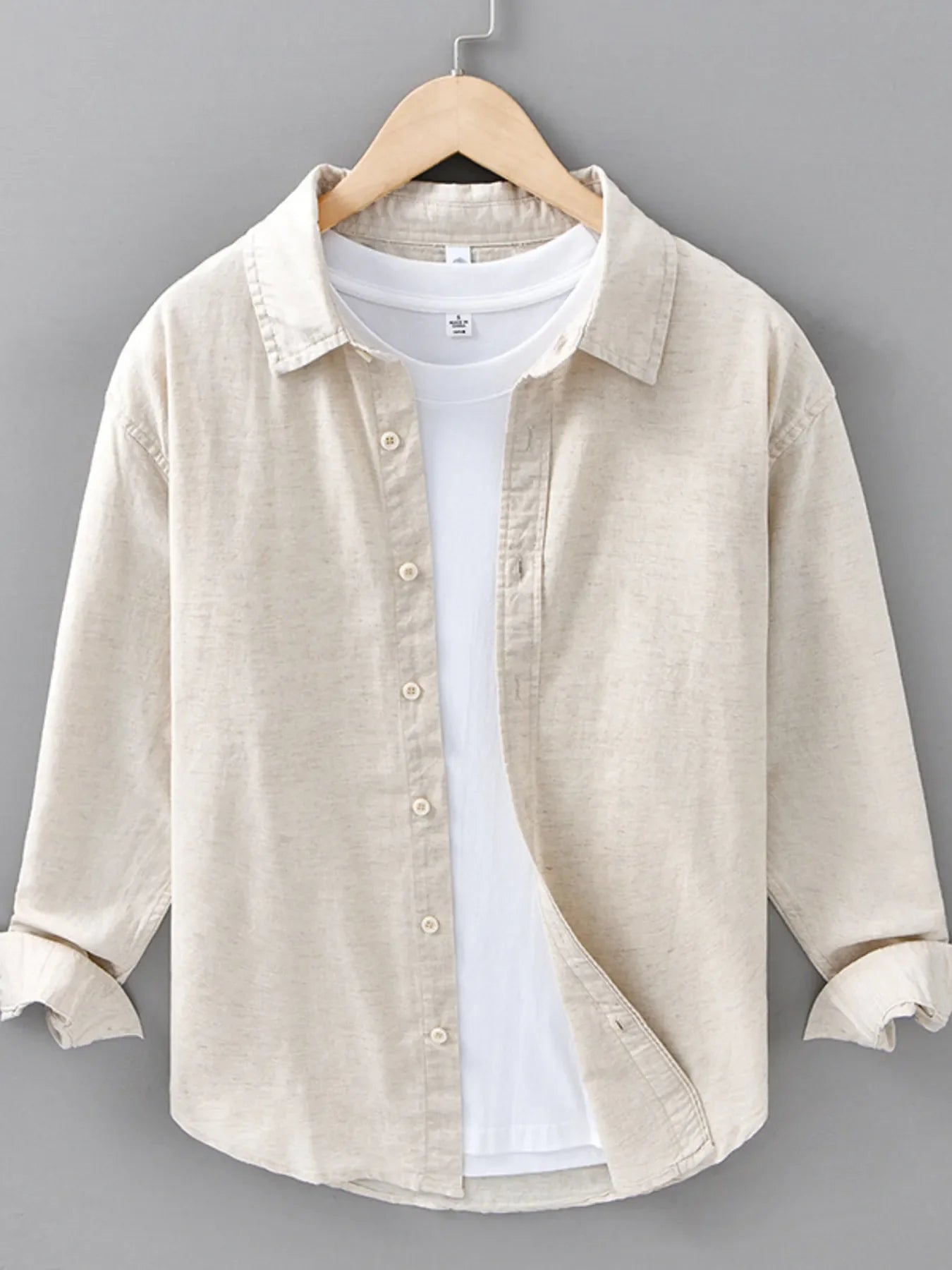 Men's Plus Size Button Up Long Sleeve Shirt
