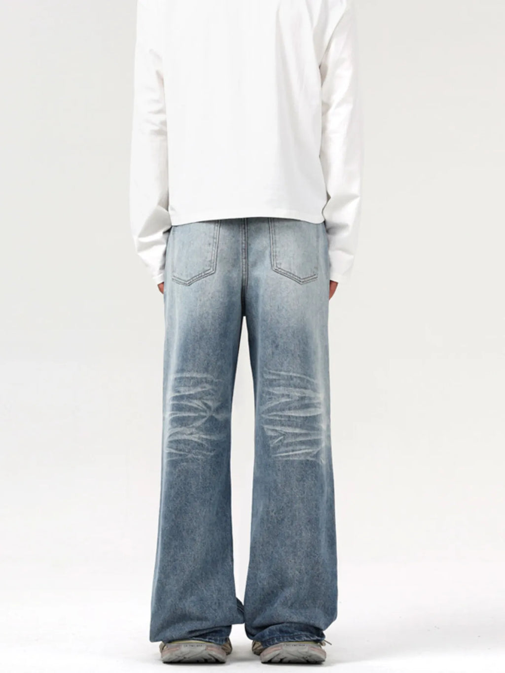 Men's Wash Wide Leg Jeans