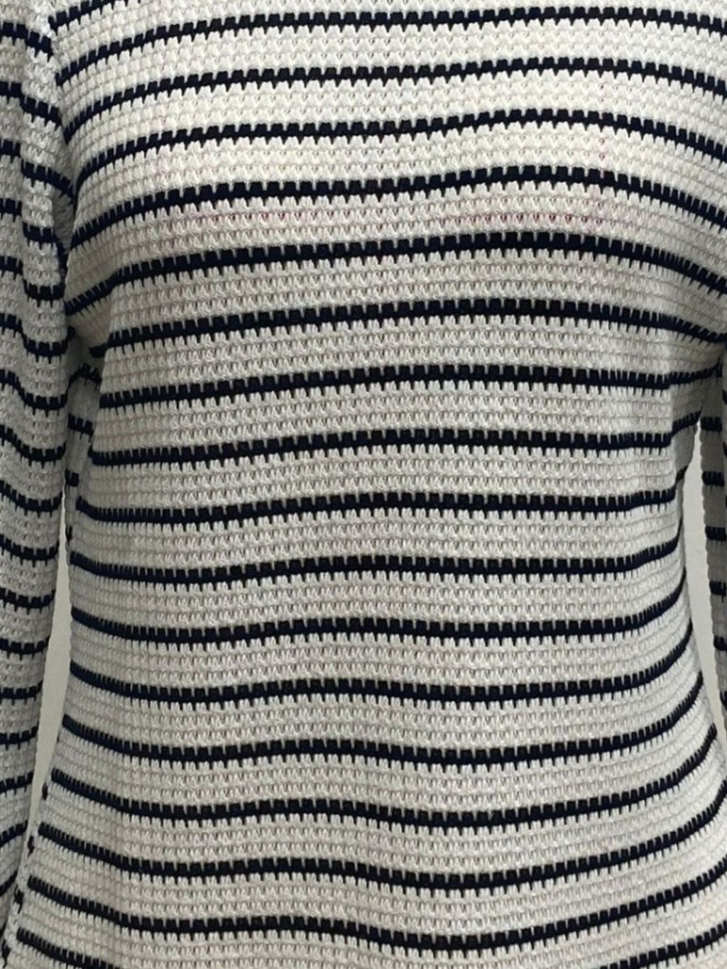 Striped Long Sleeve Texture Knit T-Shirt
