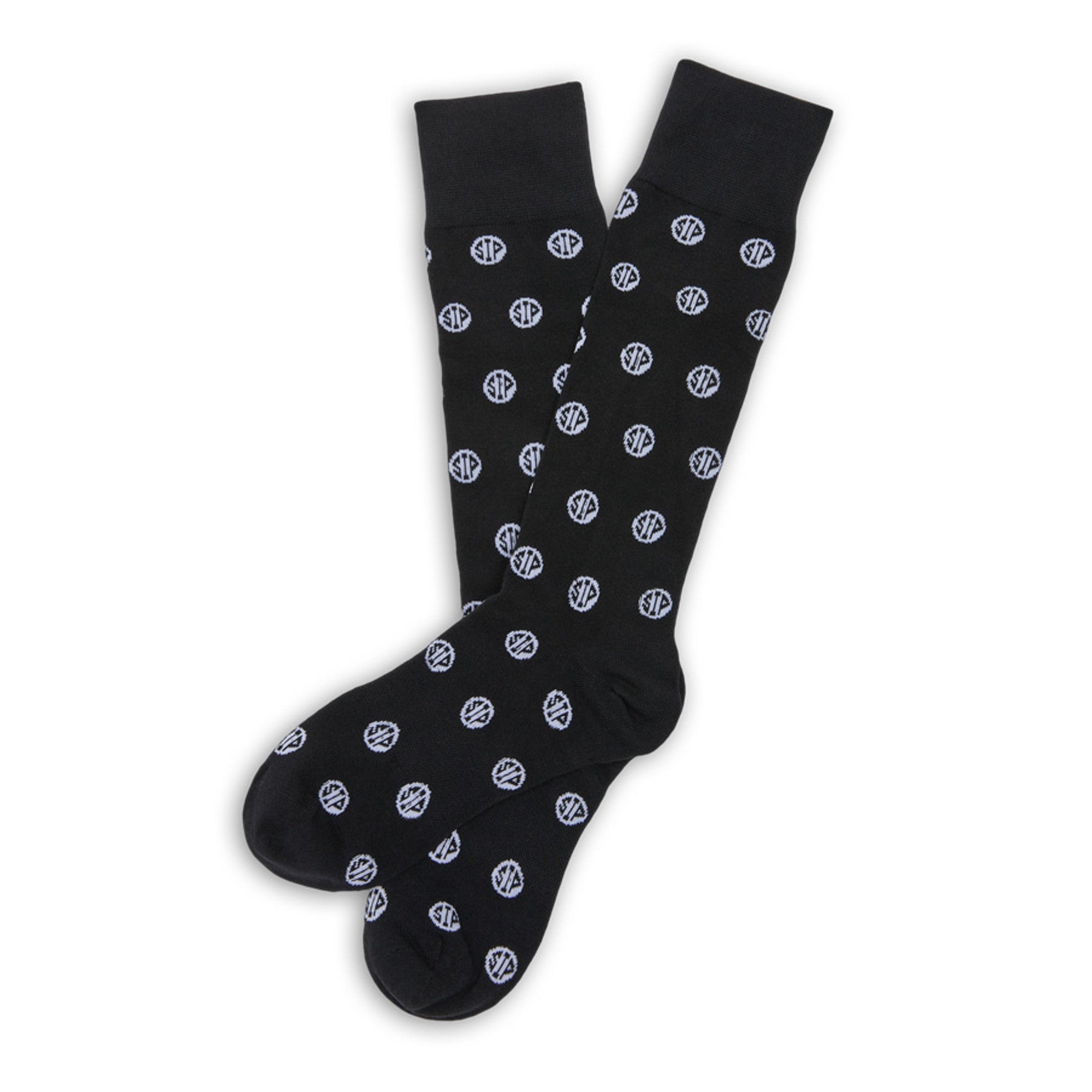 Black Sip Dots Dress Socks