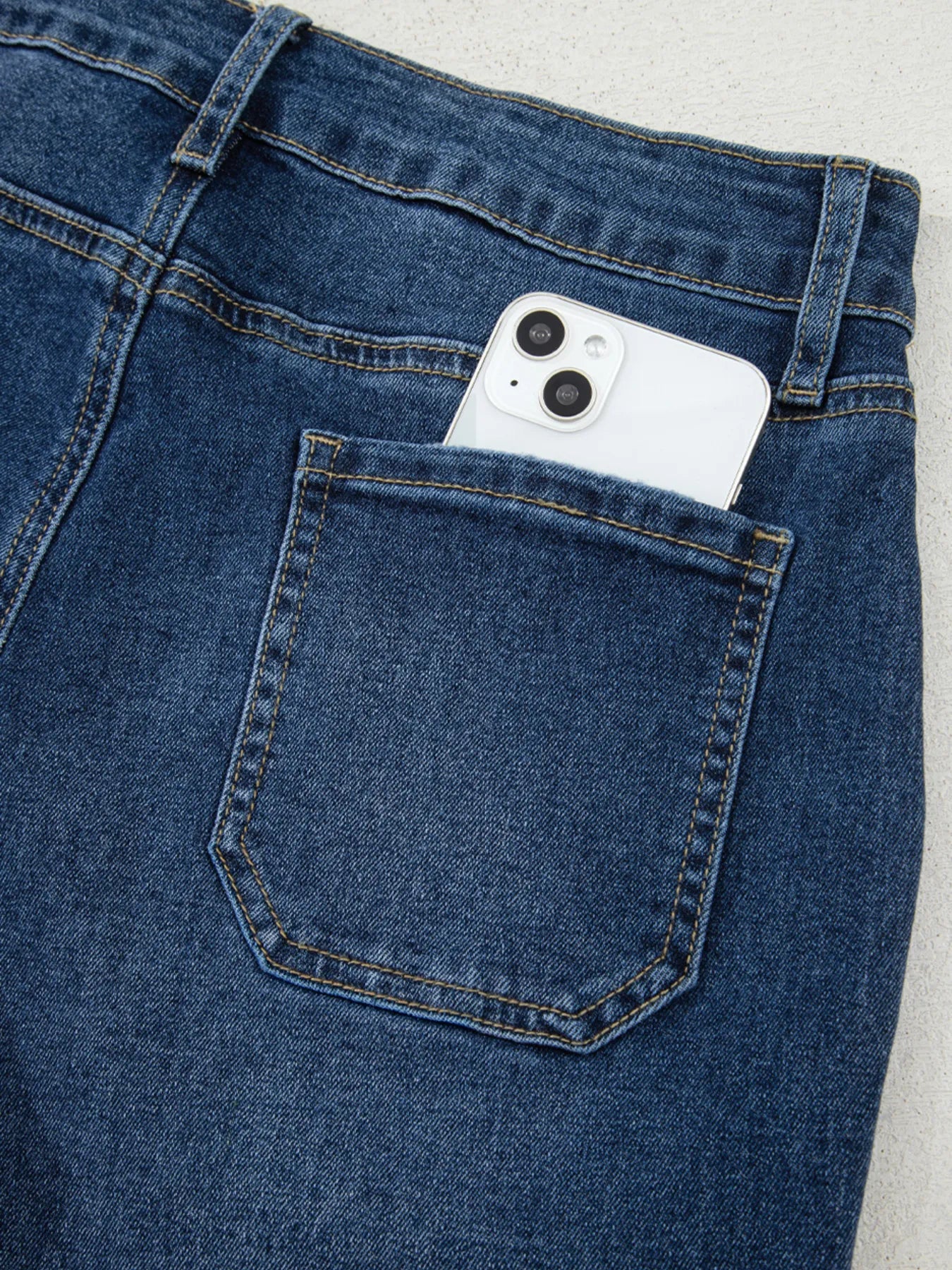 Cropped High Rise Wide Leg Jeans