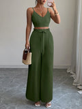 V-Neck Cami and Wide Leg Pants Set