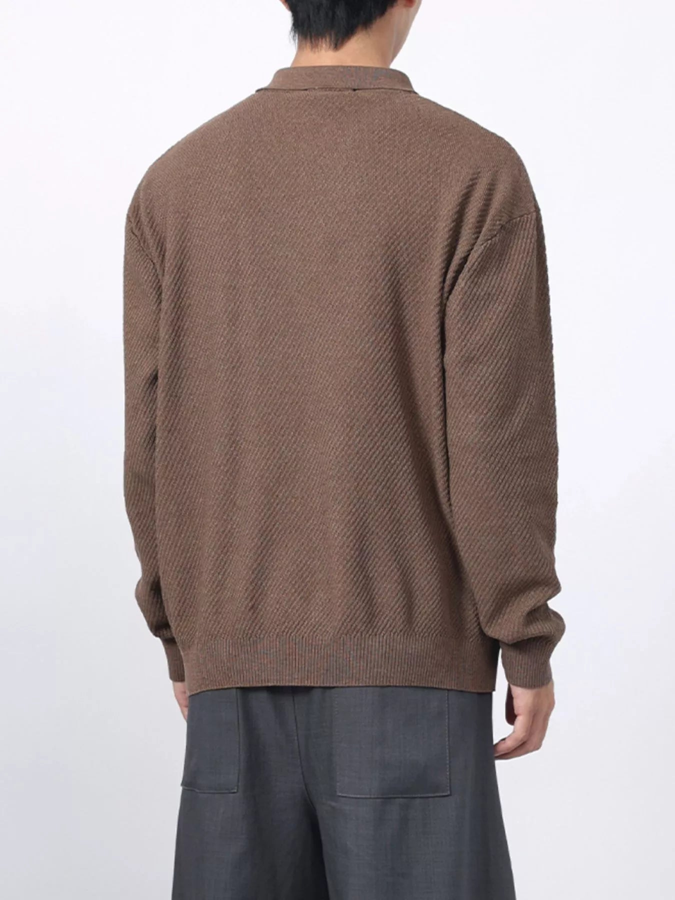 Men's Textured Long Sleeve Knit Top