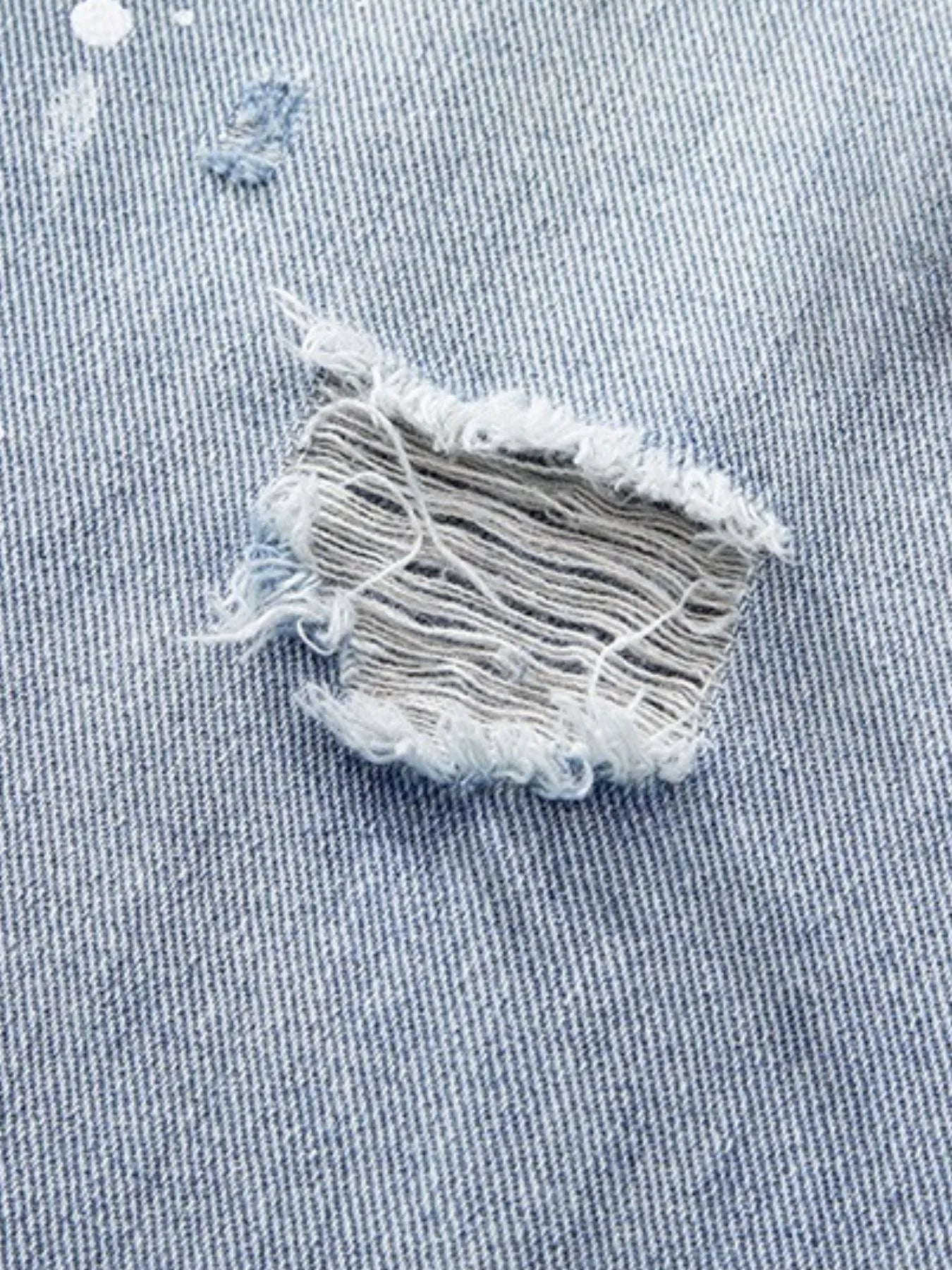Men's Full Size Distressed Wide Leg Jeans Plus Size