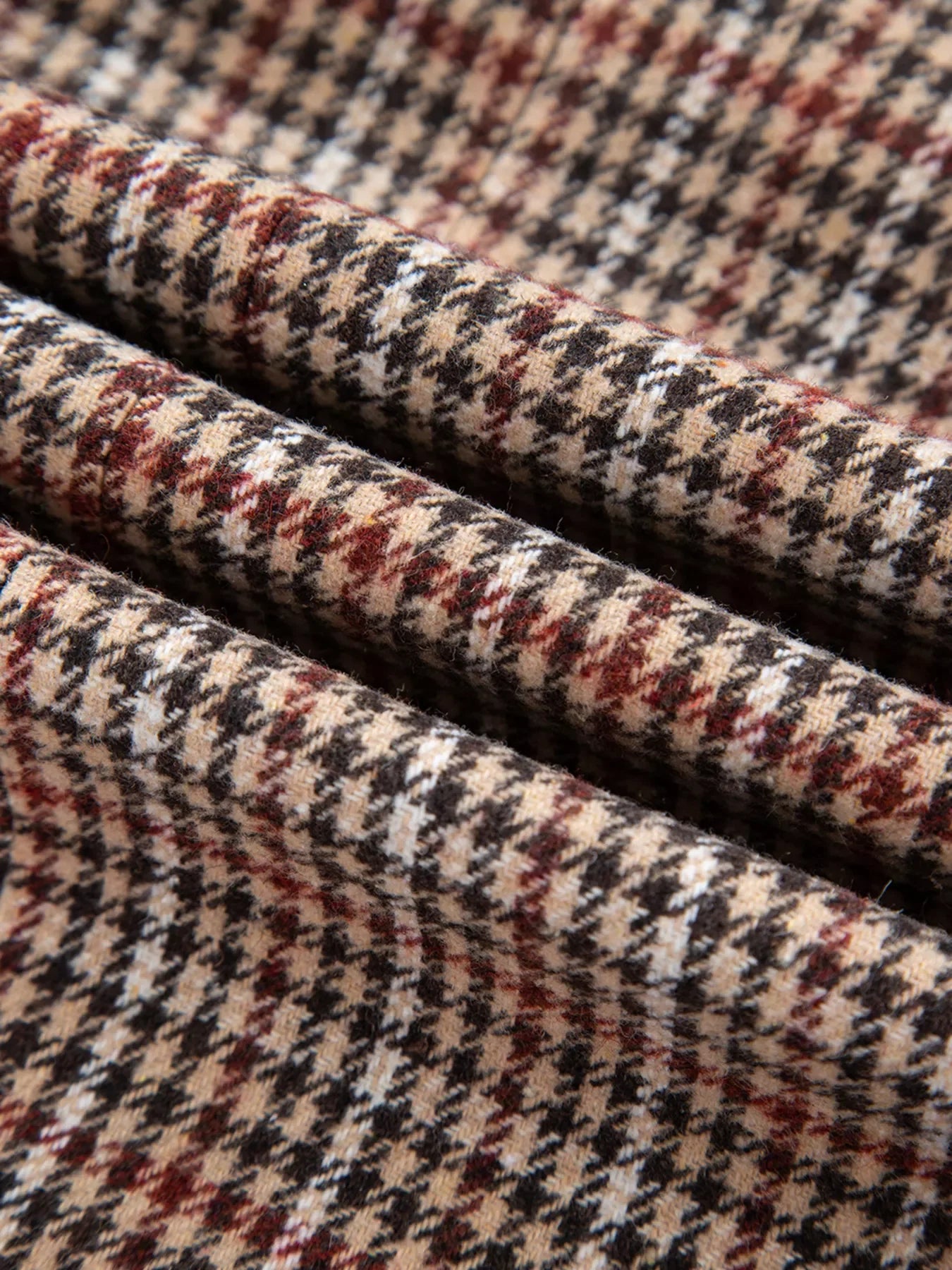 Houndstooth Lapel Collar Blazer