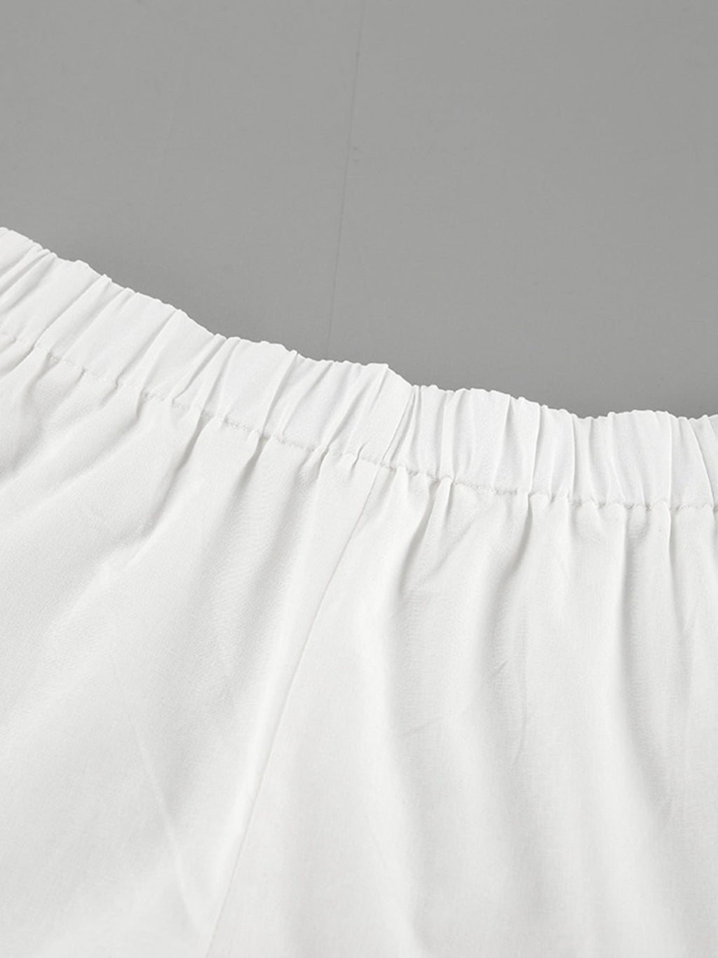 Tie Neck Balloon Sleeve Blouse and Shorts Set