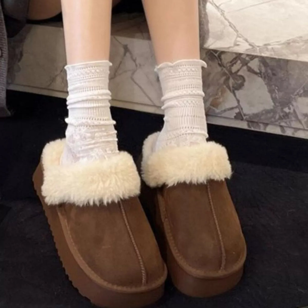 Round Toe Platform Slippers