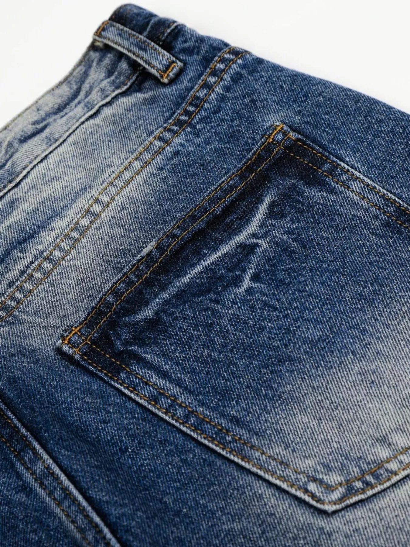 Men's Full Size Vintage Wash Wide Leg Jeans Plus Size
