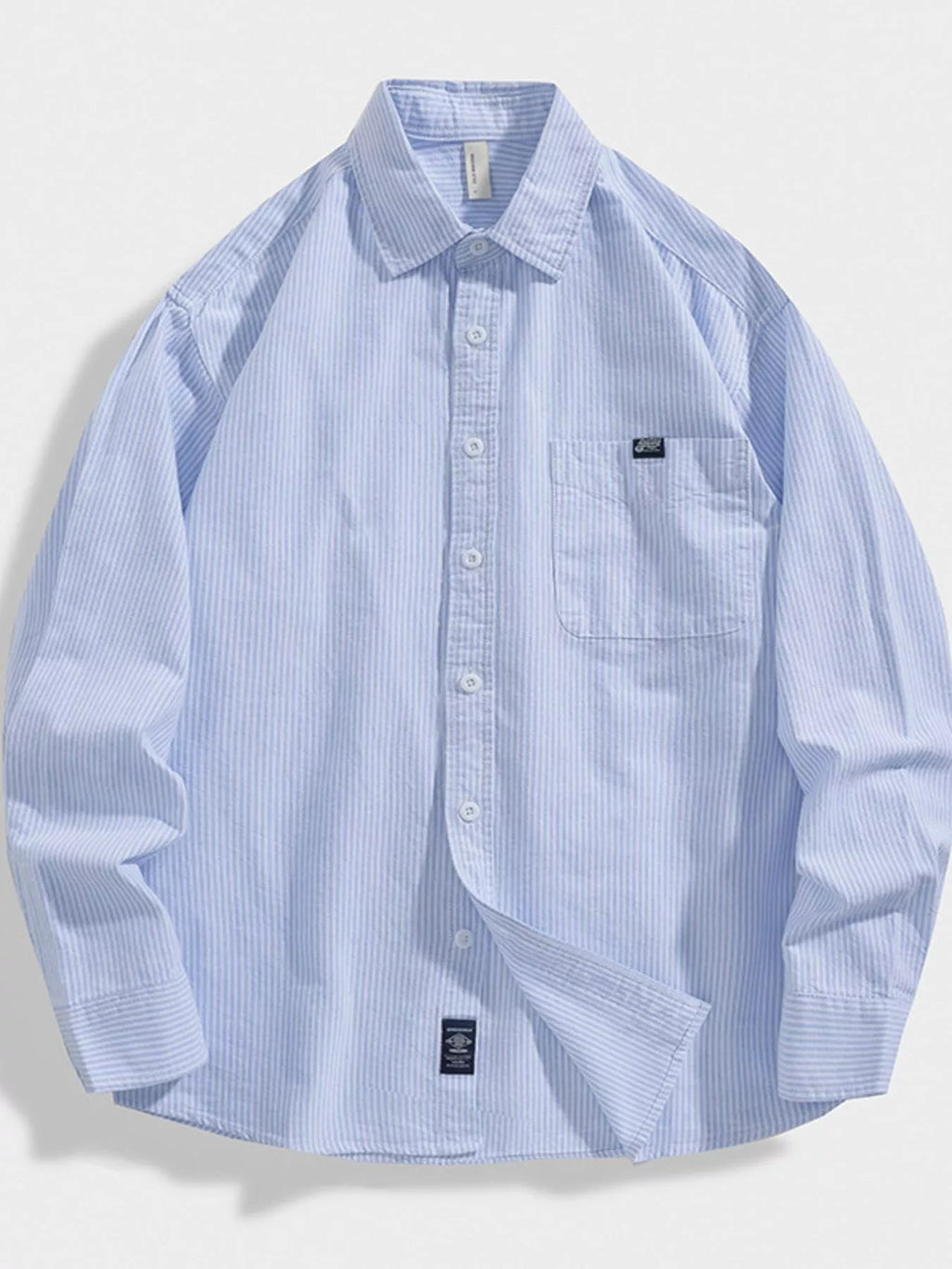 Men's Plus Size Striped Button Up Long Sleeve Shirt