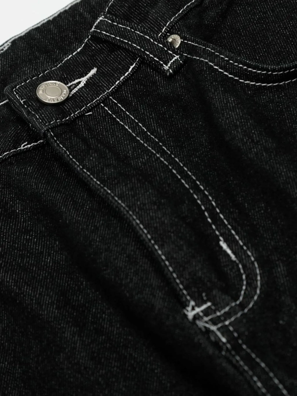 Men's Wide-Leg Contrast Stitch Jeans