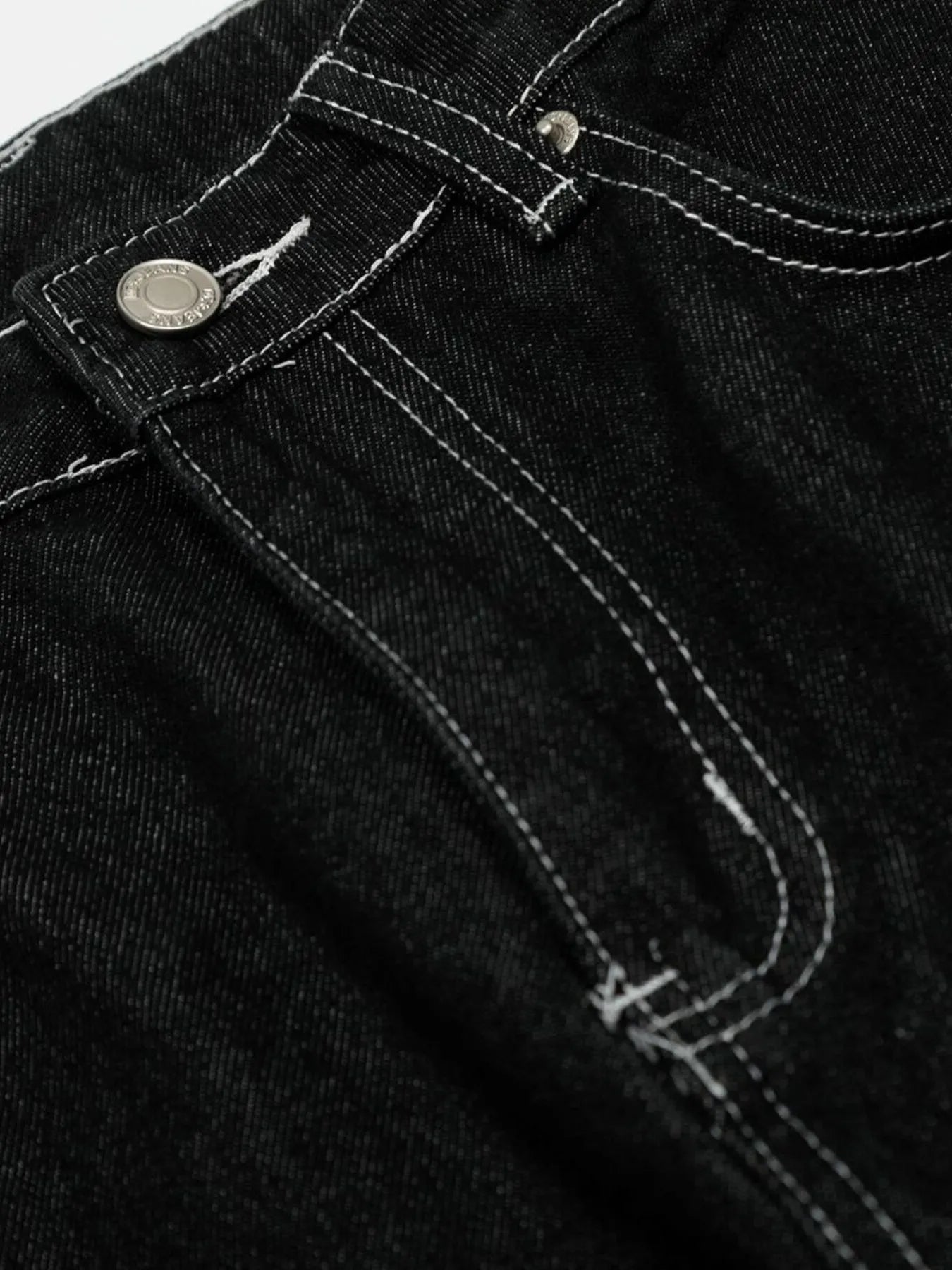 Men's Wide-Leg Contrast Stitch Jeans