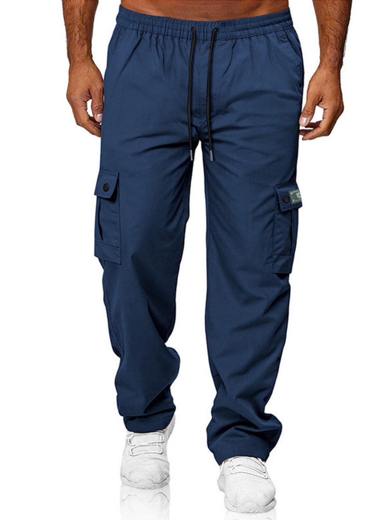 Men's Full Size Cargo Pants with Drawstring Waist Plus Size