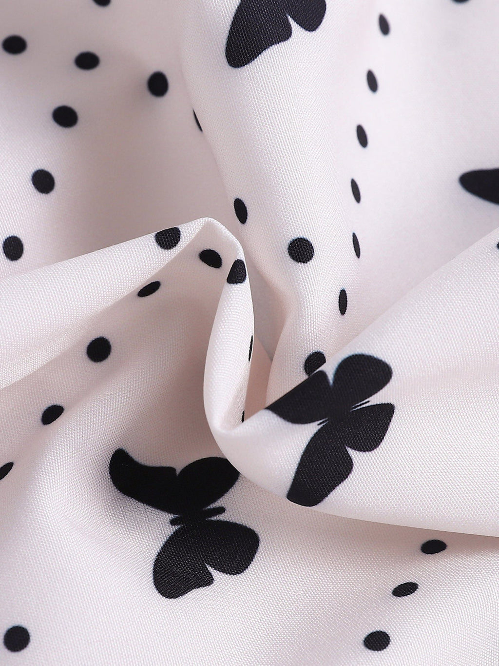 Children's Butterfly Print Lace Trim Peter Pan Collar Dress