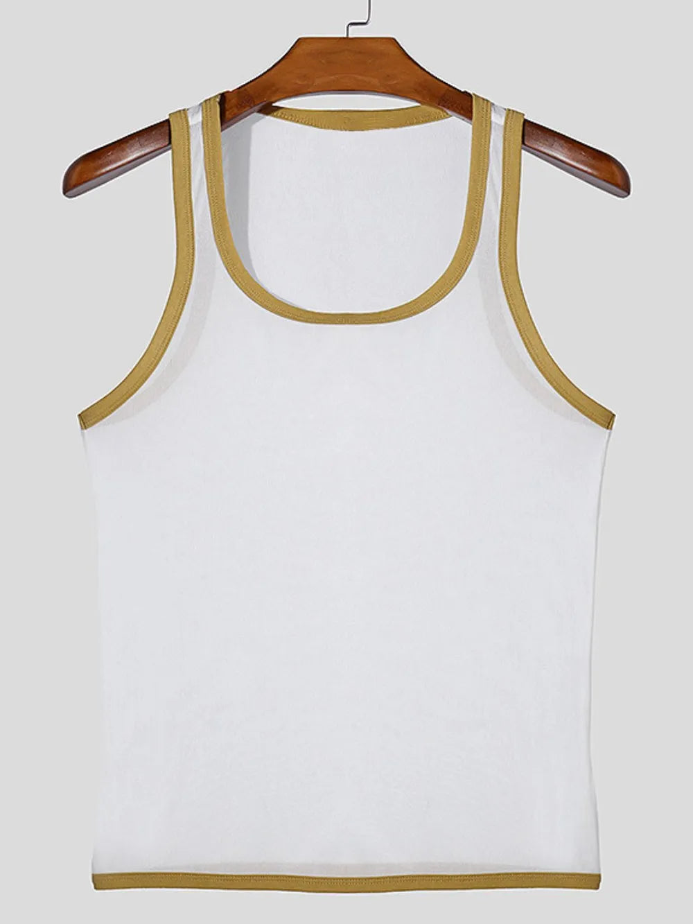 Men's Contrast Trim Wide Strap Tank
