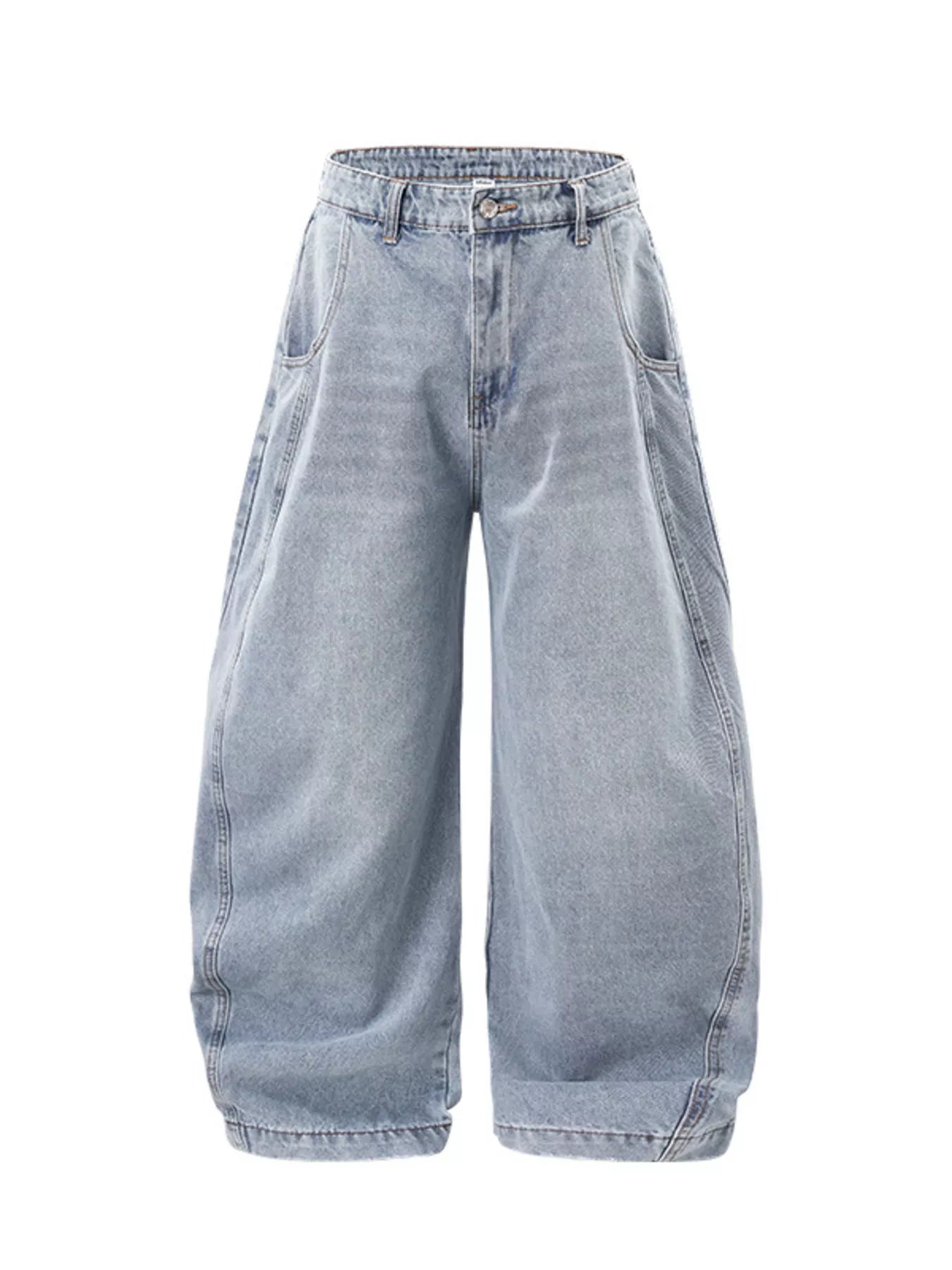 Men's Washed Wide Leg Jeans