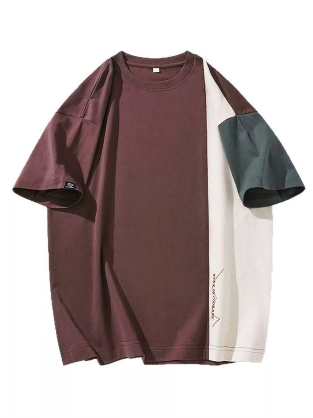 Men's Plus Size Color Block Casual T-Shirt