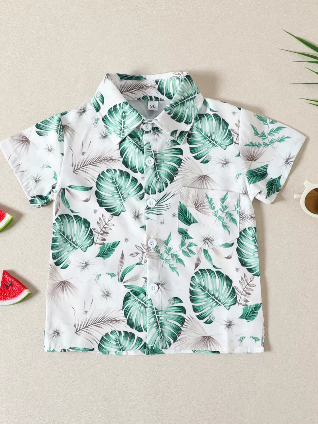 Children's Tropical Print Shirt and Shorts Set