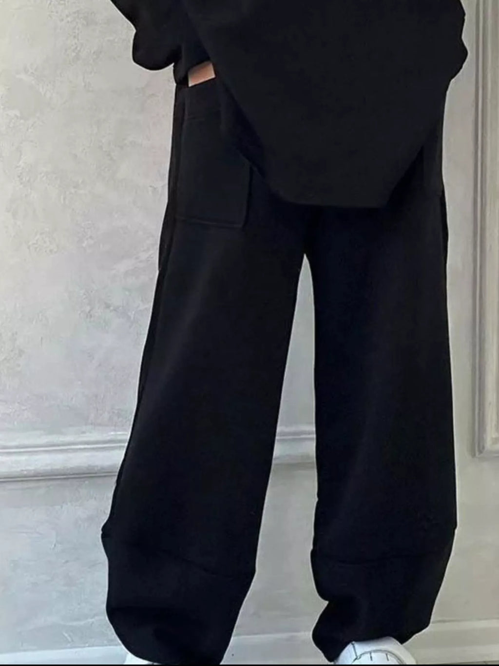 Full Size Oversized Round Neck Top and Pants Set Plus Size