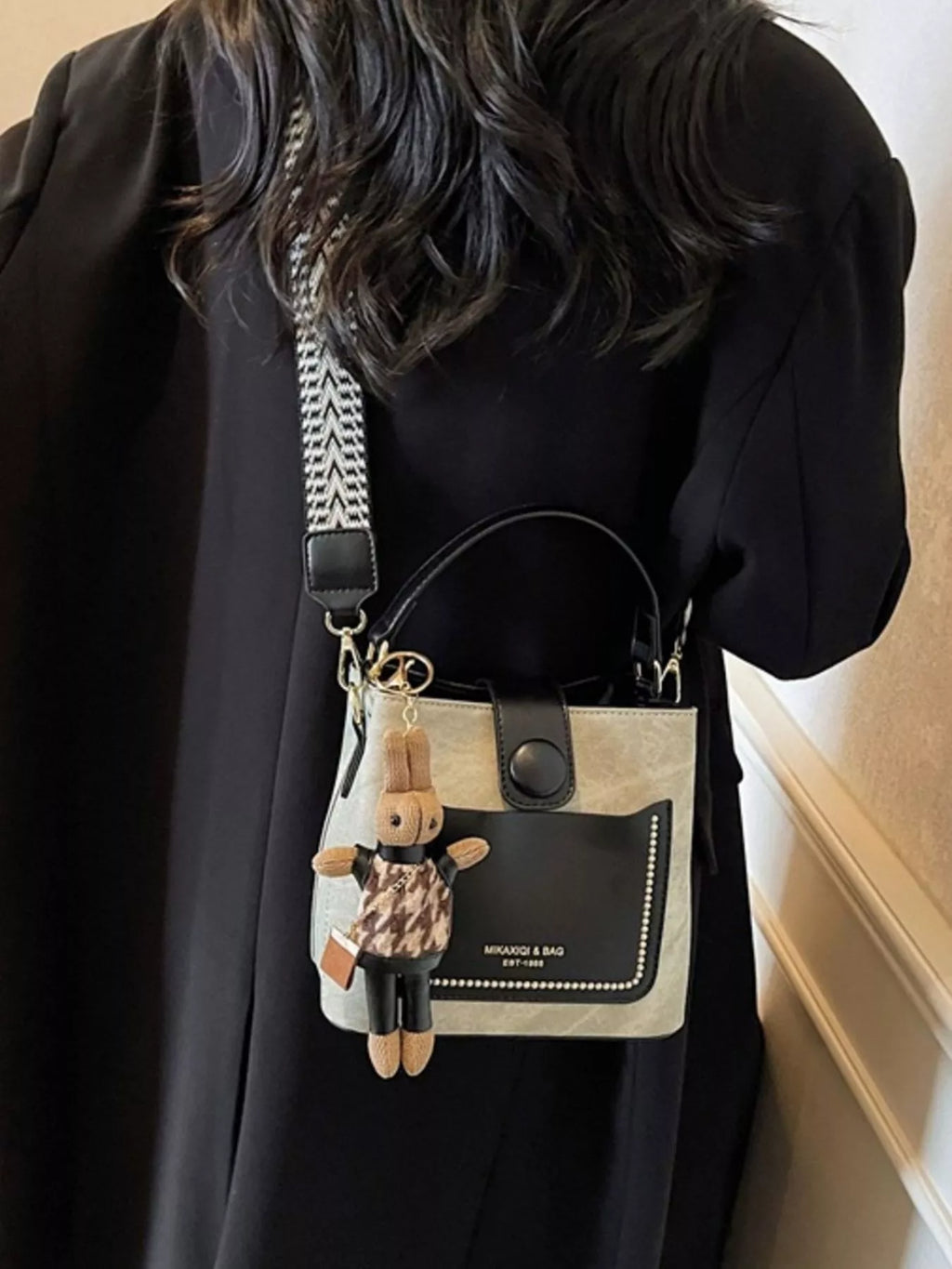 Two-Tone Bucket Crossbody Bag