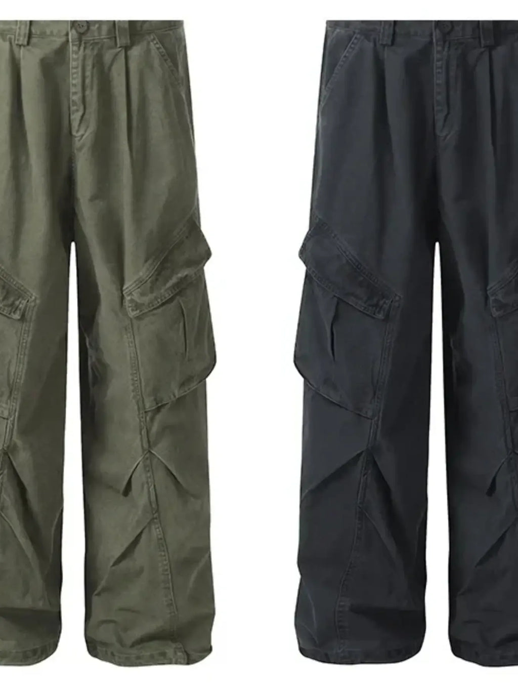 Men's Wide Leg Cargo Pants with Multi Pockets