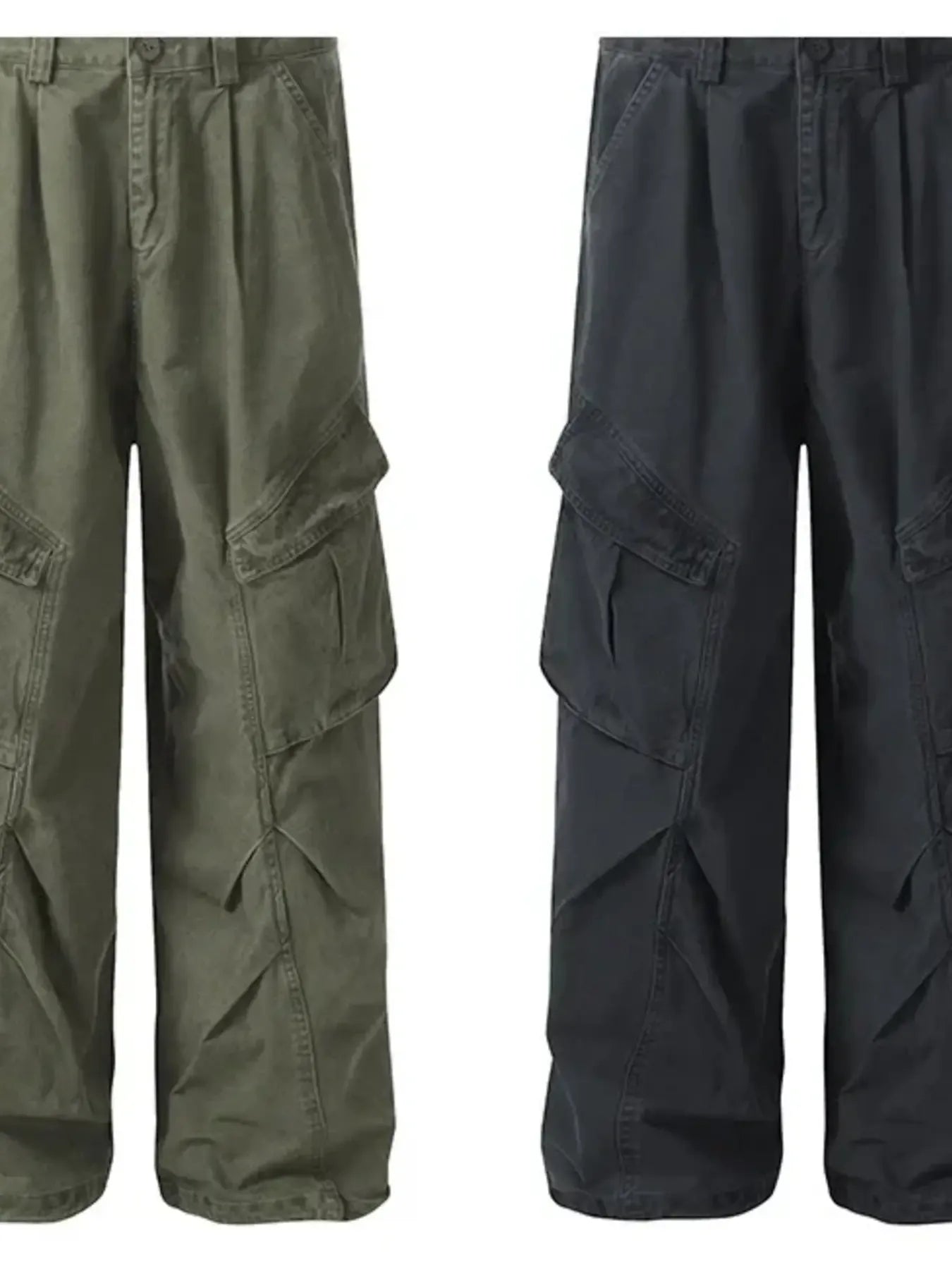 Men's Wide Leg Cargo Pants with Multi Pockets