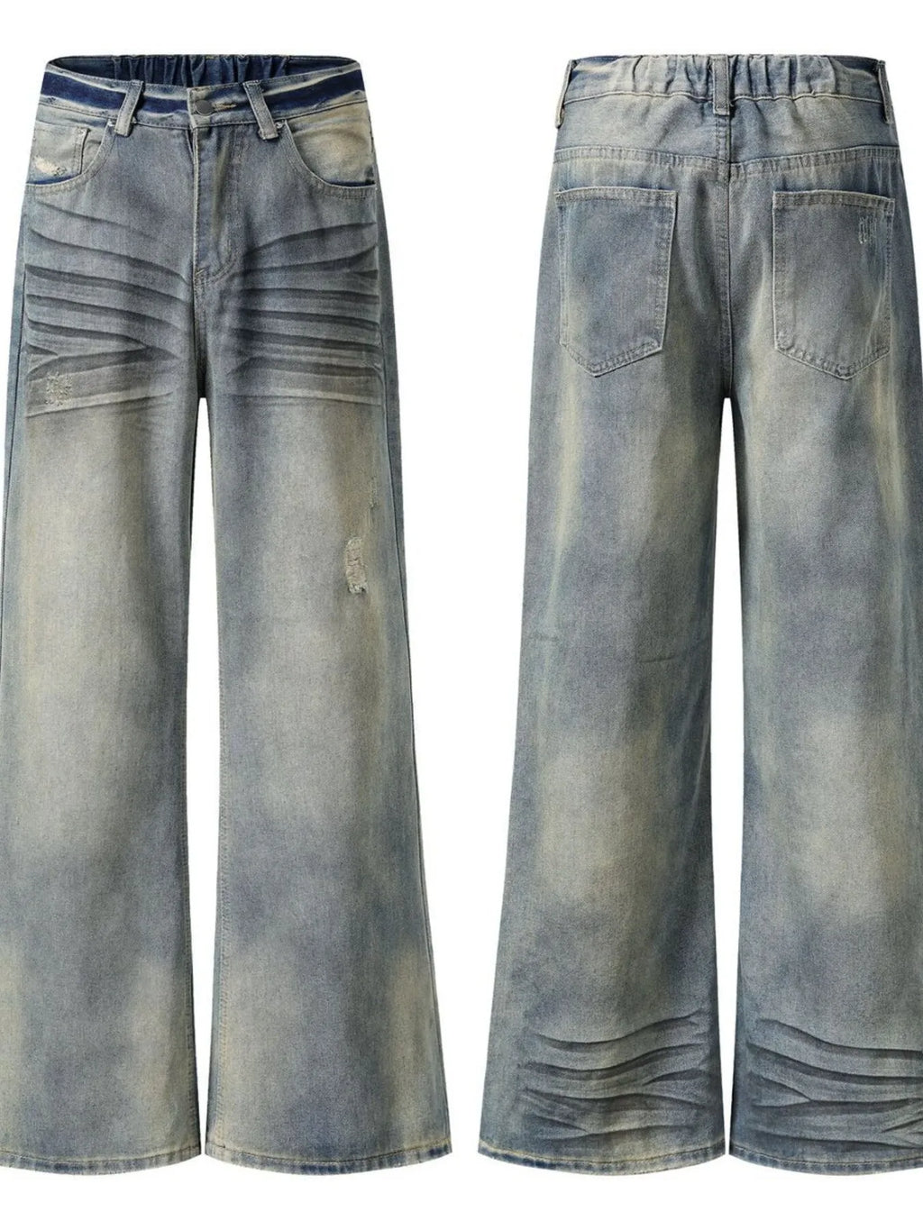 Men's Distressed Wide Leg Jeans