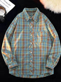 Men's Full Size Plaid Button Up Oversized Shirt Plus Size