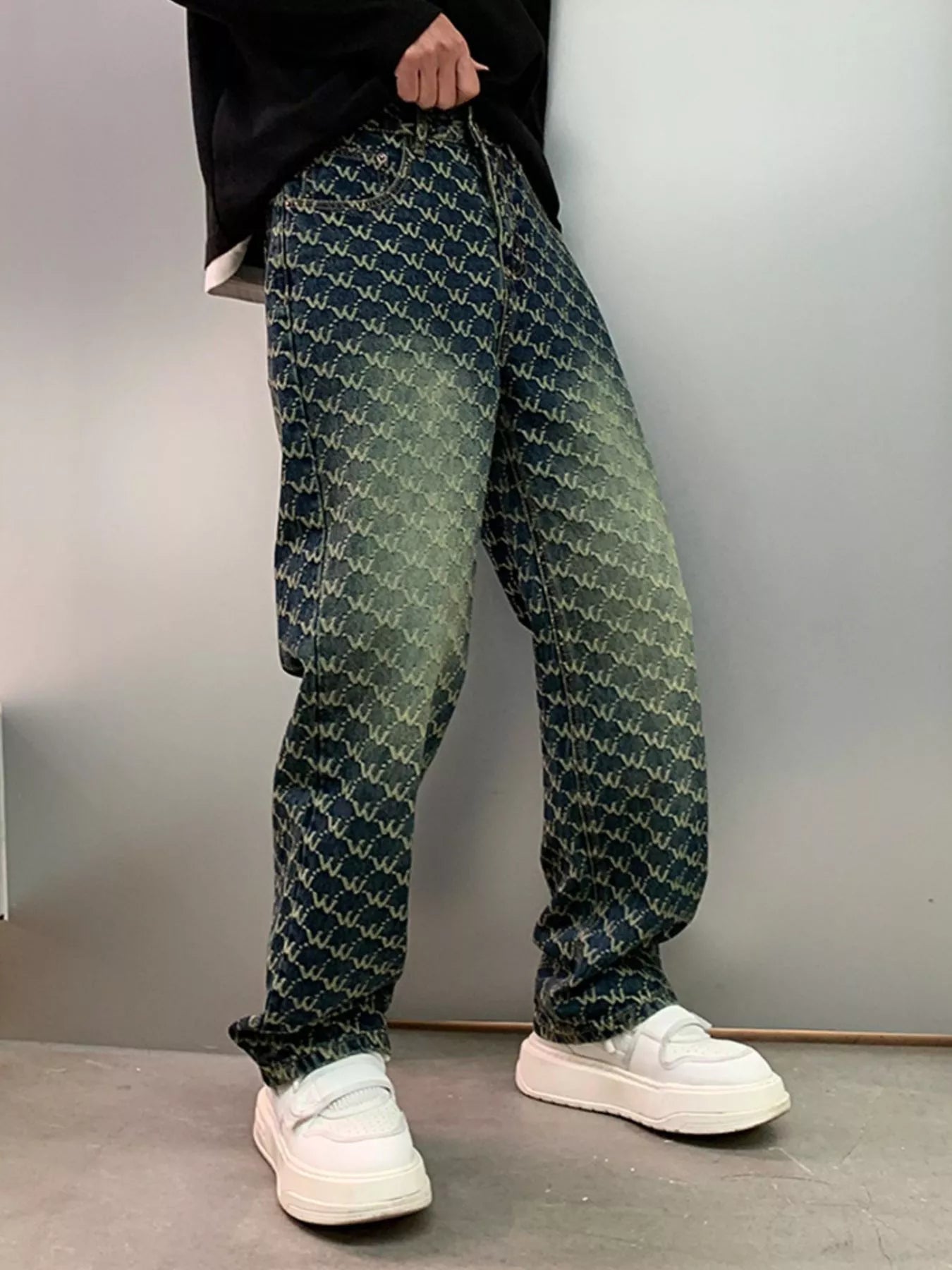 Men's Patterned Relaxed Fit Jeans
