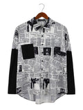 Men's Full Size Contrast Sleeve Button-Up Shirt Plus Size
