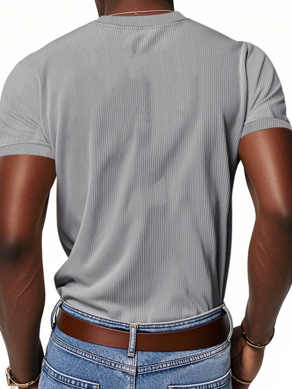 Men's Full Size V-Neck Slim Fit T-Shirt Plus Size
