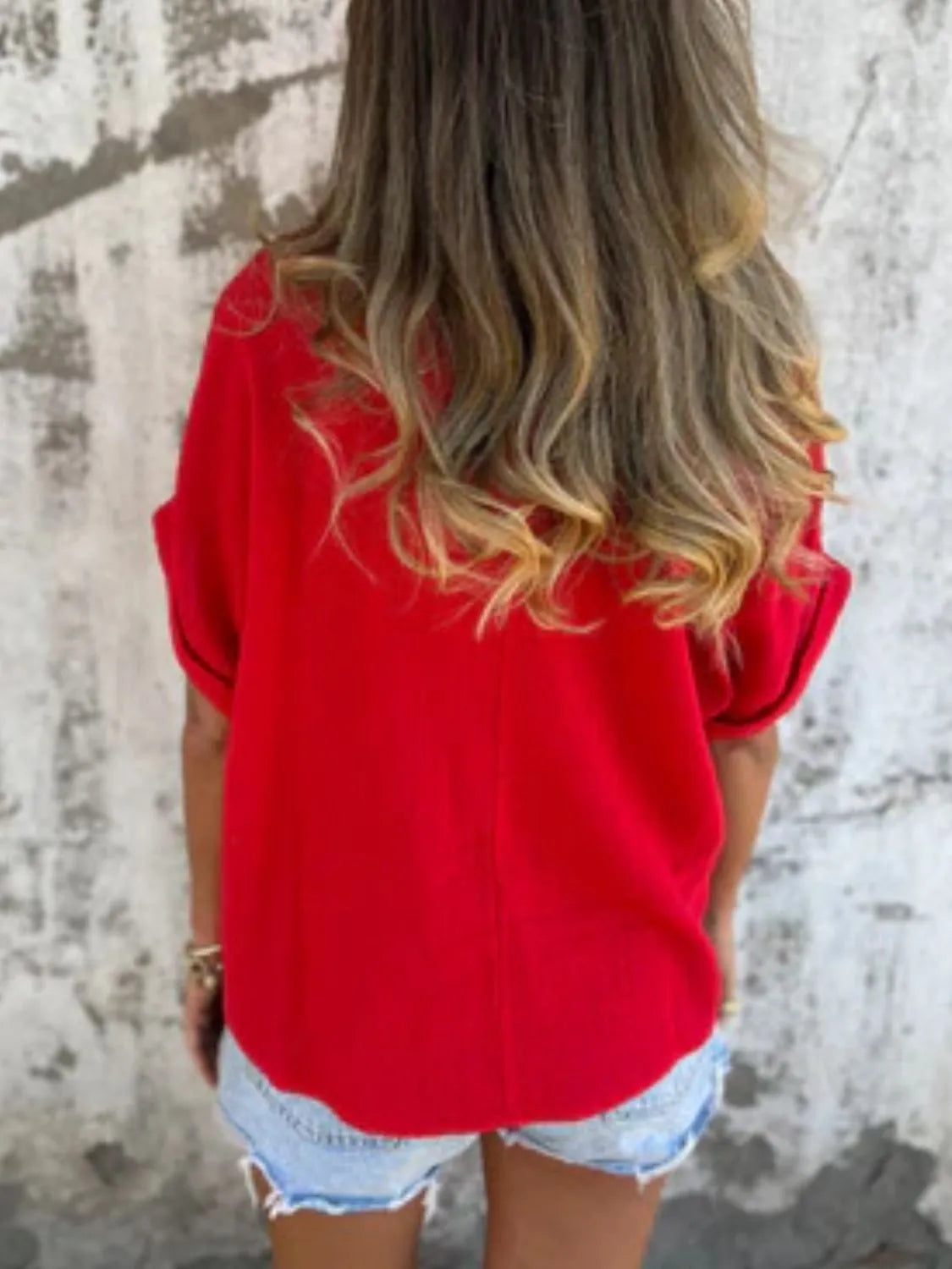Full Size Round Neck Short Sleeve T-Shirt Plus Size