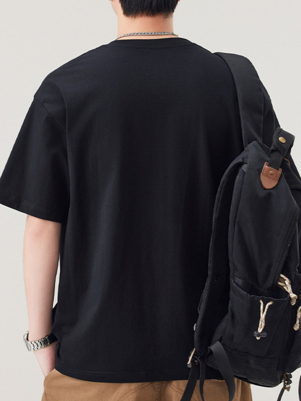 Men's Plus Size Solid Color Casual Loose T-Shirt