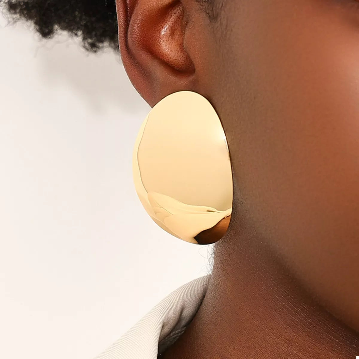 18K Gold-Plated Curved Statement Earrings