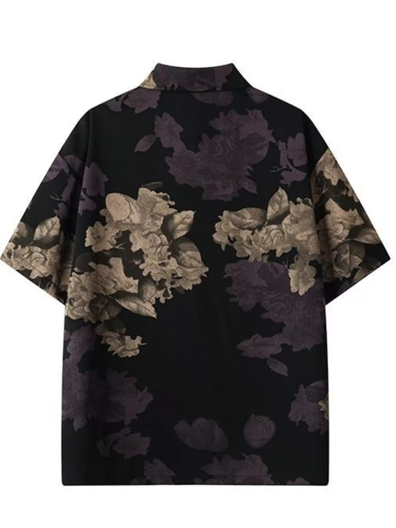 Men's Plus Size Printed Button Up Short Sleeve Shirt