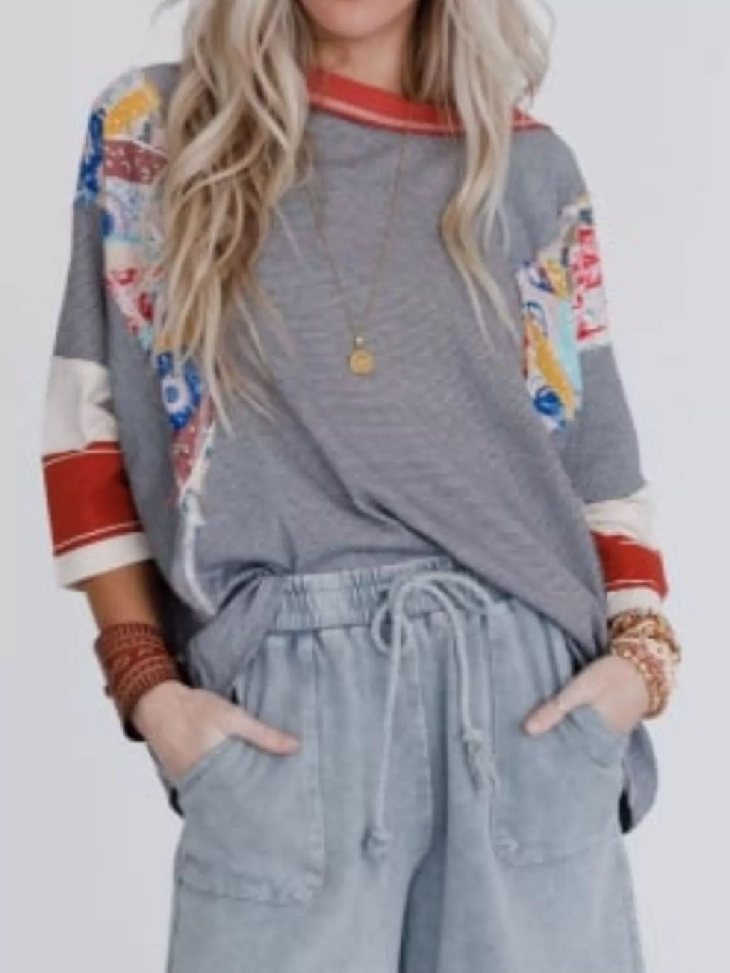 Striped Floral Long Sleeve T-Shirt